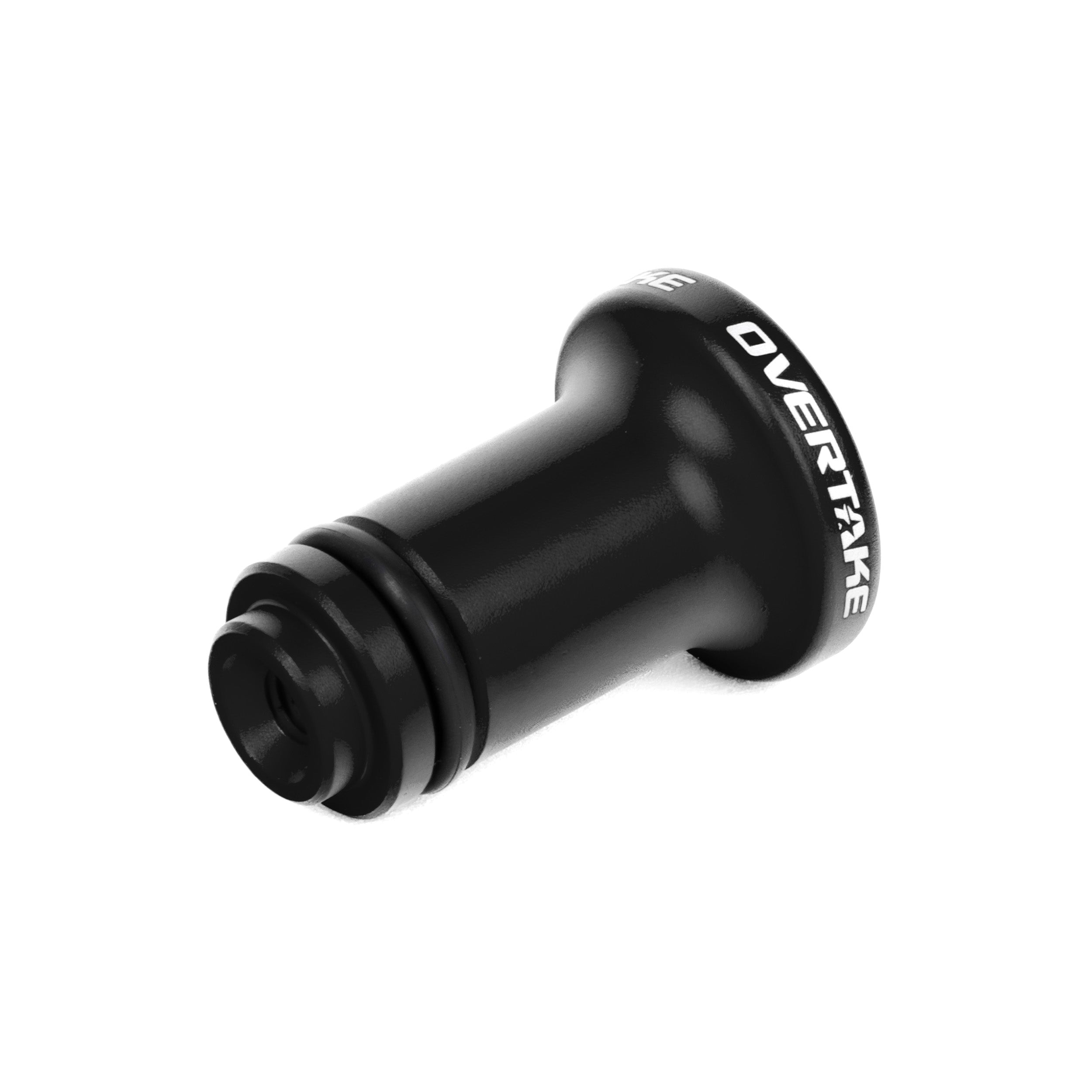 Close-up of Overtake e-brake drift button finish and machined detail #color_black