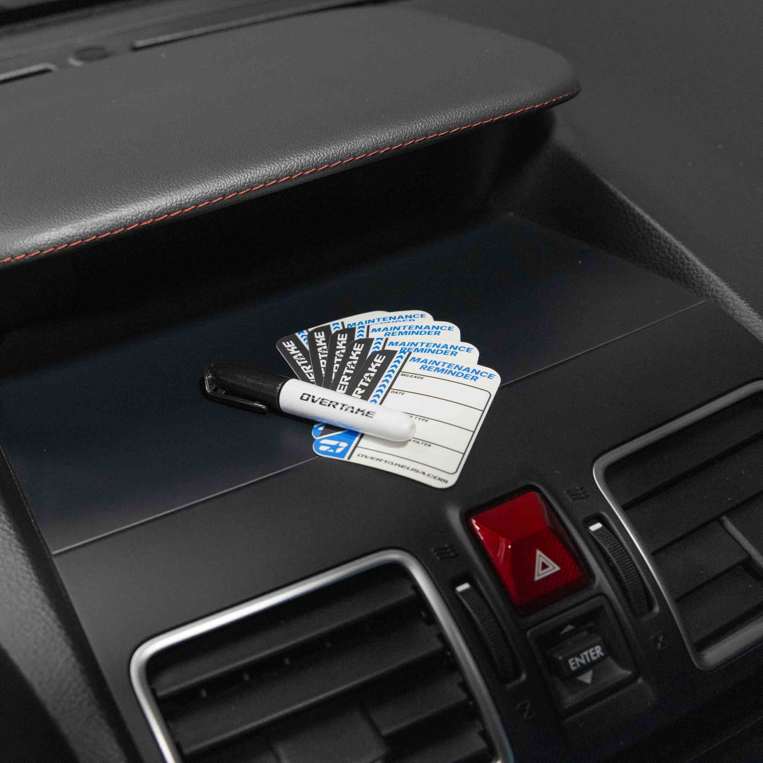 OVERTAKE Oil Change Sticker For Keeping Track Of Oil & Filter Changes