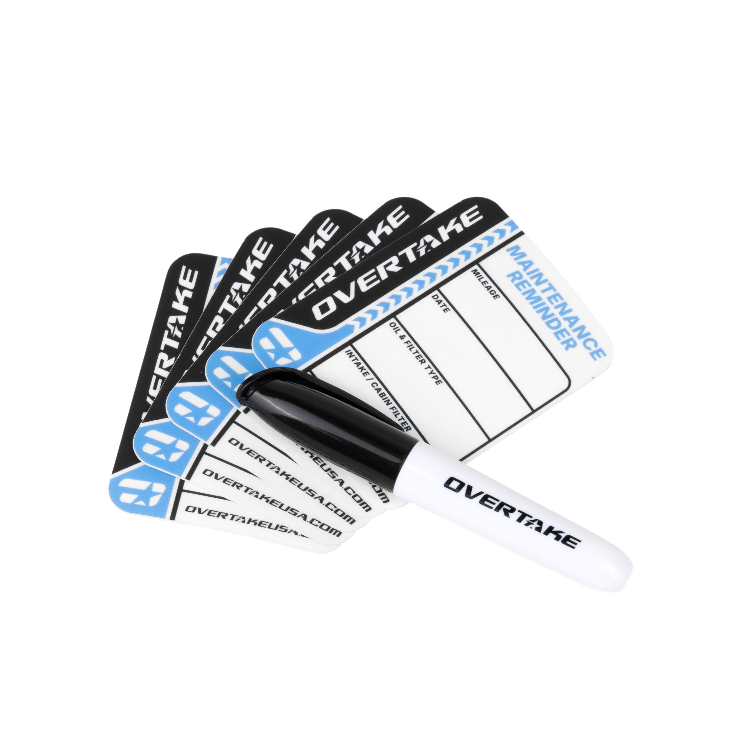OVERTAKE Oil Change Sticker For Keeping Track Of Oil & Filter Changes