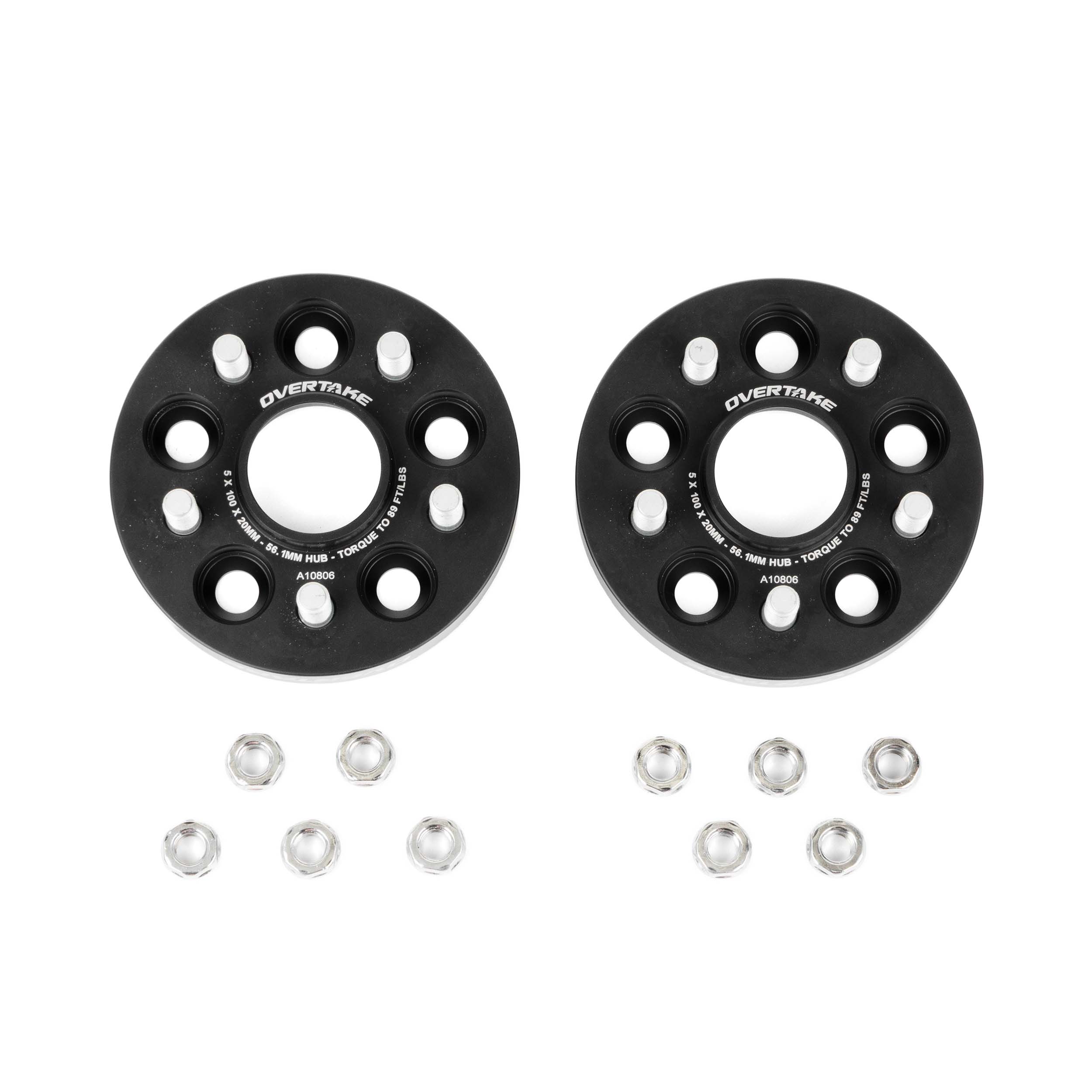 OVERTAKE 20mm wheel spacers for Subaru WRX 2002-2014, STI 2004
BRZ 2013-2026, GR86 2013-2026 Forester 1998-2018, Impreza 1993-2023, Outback 2000-2014, Legacy 1989-2014, Crosstrek 2013-2023, Baja 2003-2006, Tribeca 2006-2014. 5x100 bolt pattern, sold as pair. 