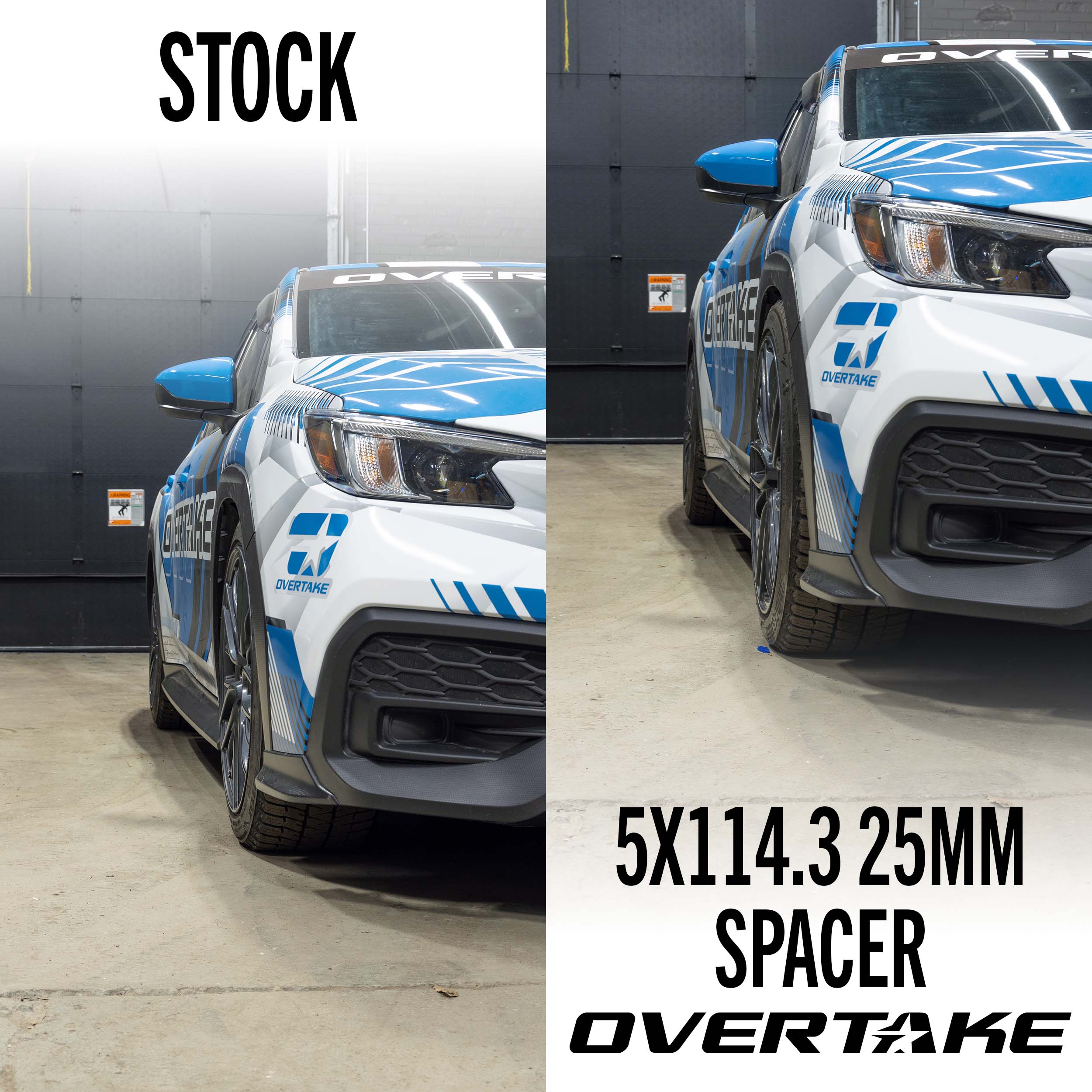 OVERTAKE Wheel Spacers Installed on car 5x114.3 - Pair - Subaru WRX / STI / Ascent / Forester / Outback / Impreza 