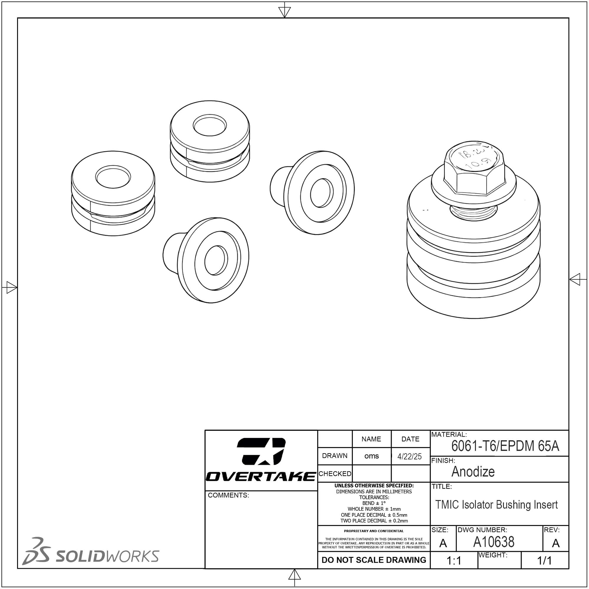 OVERTAKE Top Mount Intercooler Isolator Bushings